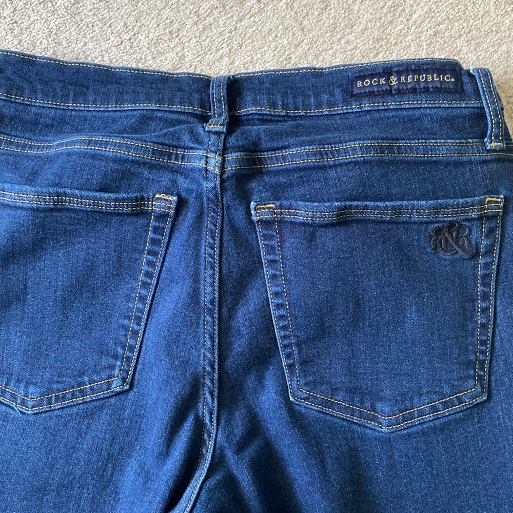 Rock & Rebublic Berlin skinny stretch denim Jean darker wash 5 pocket,  size 14 - Picture 4 of 8